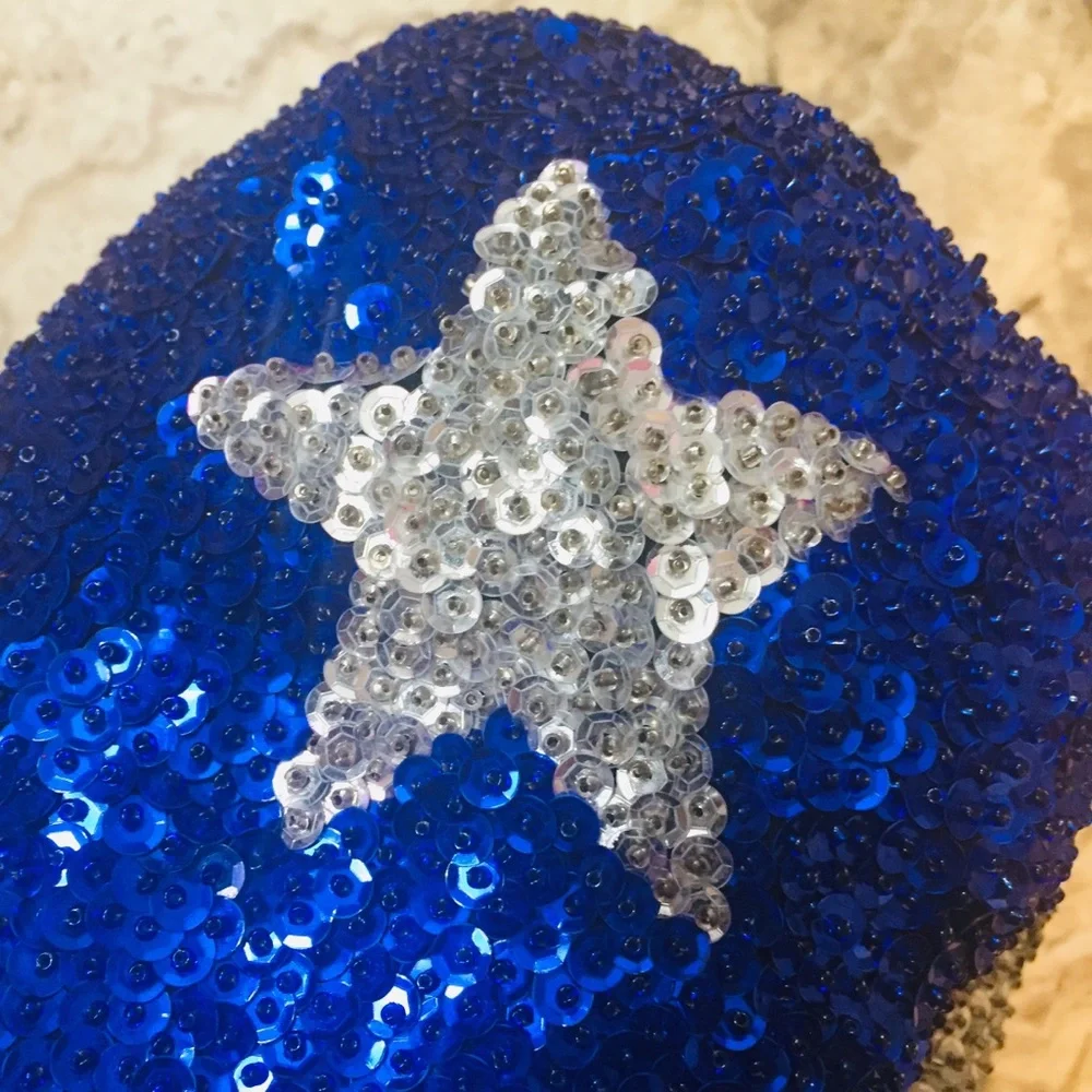 Vintage 90s Full Sequin Texas Flag Glam Baseball Cap Hat - Picture 3 of 8